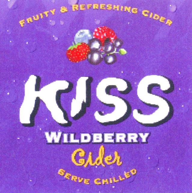 Prekės ženklas: KISS WILDBERRY Cider FRUITY & REFRESHING CIDER SERVE CHILLED